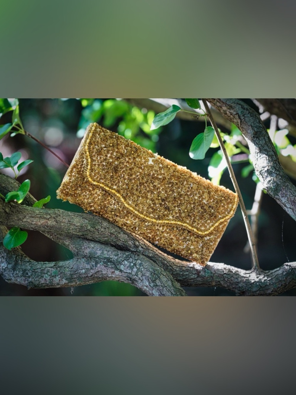 Vintage 1950s Gold Beaded & Sequin Envelope Clutch - Mid-Century Glam
